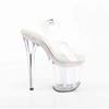 Pleaser - FLAMINGO808MLS Ankle strap sandal, Pole dance shoes - Off white/Transparent Product image